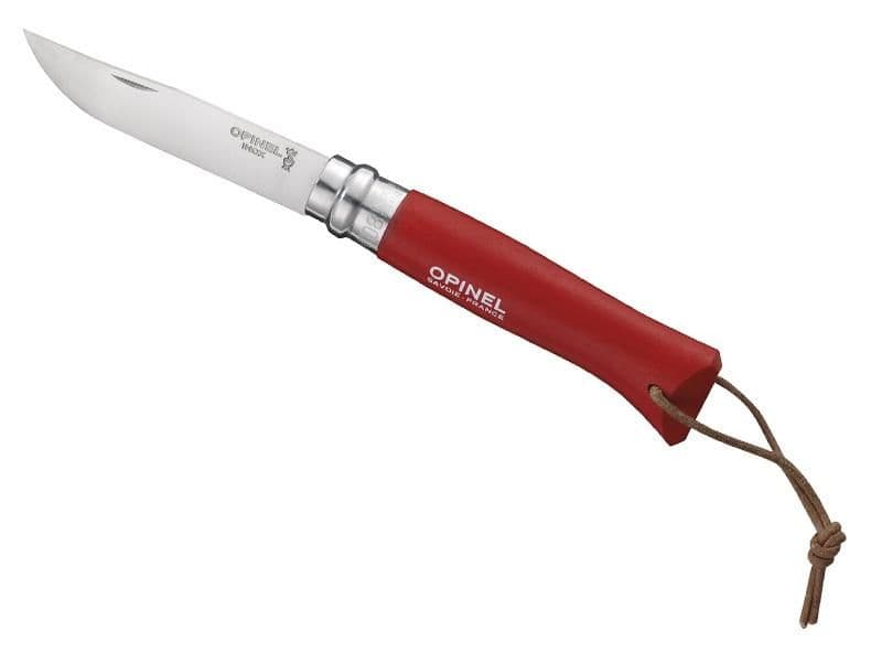 OPINEL 8 VRI ROUGE + LIEN BAROUDEUR