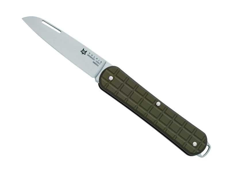 COUTEAU FOX VULPIS VP130 ALUMINIUM VERT MOTIF GRENADE